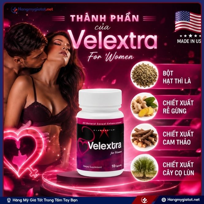Công thức thành phần đặc chế của Velextra For Women 10 viên